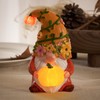 DN DECONATION Autumn Gnome Figurine with Light