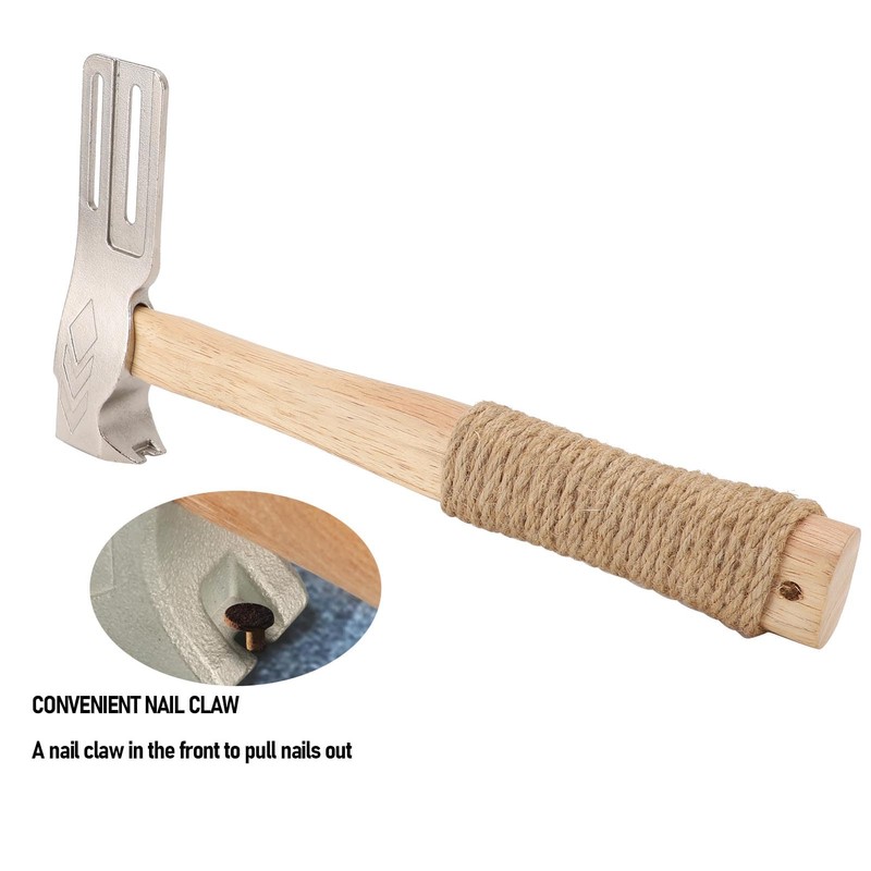 Magnetic Roofing Hammer, Multifunctional Magnet Roofing Hatchet with Solid Wood