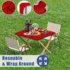 Moosfor Spandex Square Table Cloth, Elastic Fitted Tablecloths for Picnic,