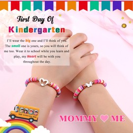 ORISPRE First Day of Kindergarten Bracelet Mommy and Me Back to School Gifts Mom Mother Daughter Bracelets Back to School Stuff