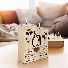 Valentines Gifts for Her - Romantic Penguin Candlestick Wife Birthday Gifts, valentines Gifts for Wife, Birthday Anniversary Wedding valentines day gifts for Her & Wife Valentines Gifts from Husband