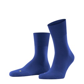 FALKE Unisex Running Socks, Cotton, Black, Grey, Many Other Colours, Thick, Reinforced Socks, without Pattern, with Medium Padding, Warm and Long for Everyday Use, Plush Sole, 1 Pair, Blue (Imperial 6065), 37-38
