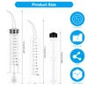 Dacitiery 10 Pcs 12ml Dental Irrigation Syringe with Curved Tip
