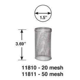 Sherwood 11810 Seawater Strainer Screen, Stainless Steel, 20 Mesh