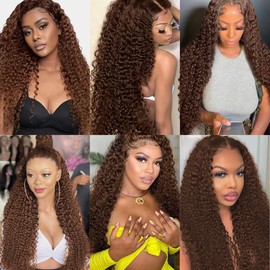 #4 Chocolate Brown Bundles Human Hair Color 4 Dark Brown Kinky Curly Bundles Double Weft Brazilian Remy Hair Extensions 20 22 24 Inch