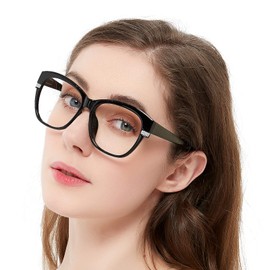 OCCI CHIARI Oversized Reading Glasses for Women 2.5 Stylish Square Round Readers 1.0 1.25 1.50 1.75 2.0 2.25 2.50 2.75 3.0 3.5(Black,2.50)