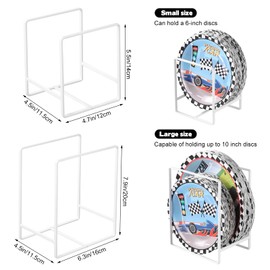 Rainmae 2 Pack Paper Plate Dispenser for 6-10 Inch Disposable Plates, Reusable Paper Plates Holders, Space-Saving Metal Dish Organizer for Kitchen Cabinet Countertop RV Outdoor Storage Organization