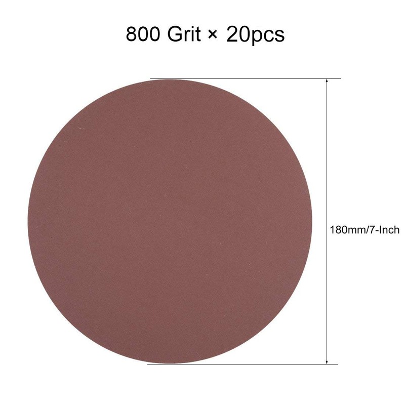 Rannb Sanding Discs 800 Grits 7-Inch Dia Hook and Loop