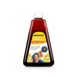Sanostol No added sugar: multi-vitamins for children from 3 years and adults, supports a healthy immune system with vitamins A and D, 230 ml