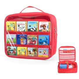 Taladad Carrying Case Compatible with Little Tikes Story Dream Machine Books Starter Set,Portable Storage Bag with Handle for Storytime,Little Golden Book,Little Puppy Character (Red)