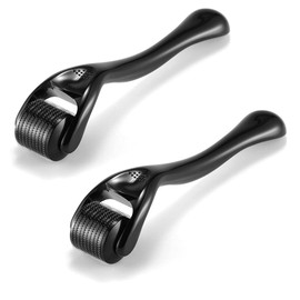 CUEMOON Pack of 2 Needle Rollers, 540 Titanium Needles, Micro Needles, for Stimulating Hair Growth, Suitable for Head Hair, Face and Body 1.0 mm and 1.5 mm