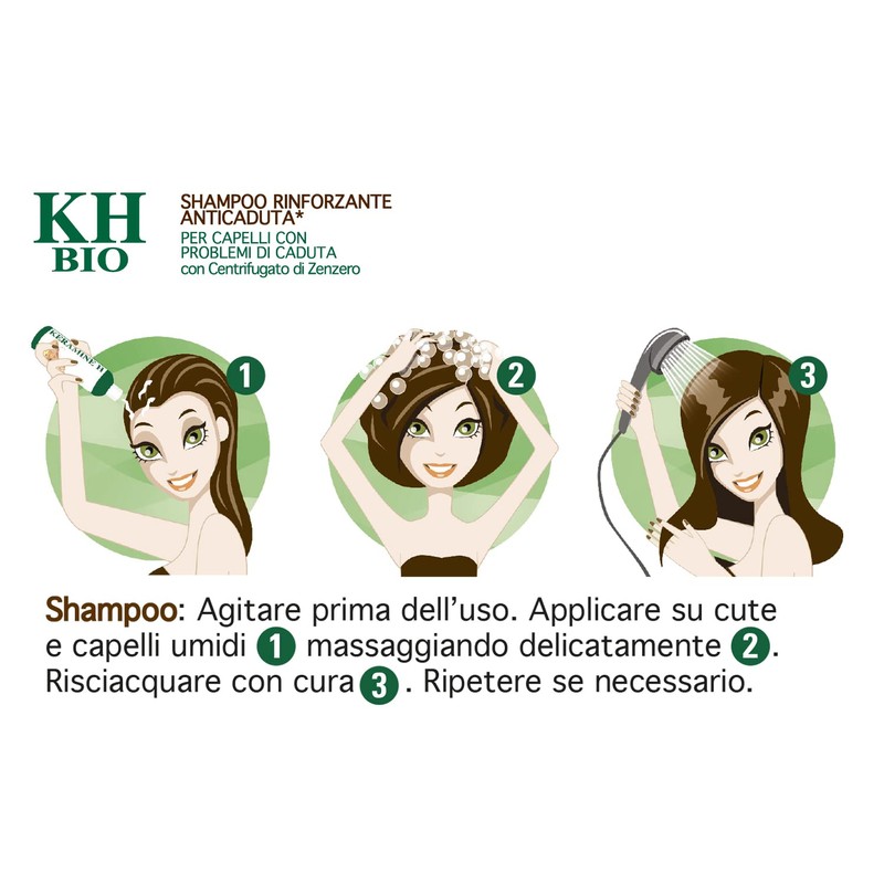 Keramine H Shampoo Anti-Fall Strengthening Organic 250 ml