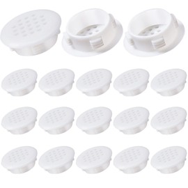 16 Pcs Round Ventilation Grilles 30 mm White Plastic Louver Vents Enclosure Mesh Air Vent Shoe Cabinet Soffit Vents Grating Cover Ventilation of Cabinet, Wardrobe, Bookshelf, Shoe Cupboard