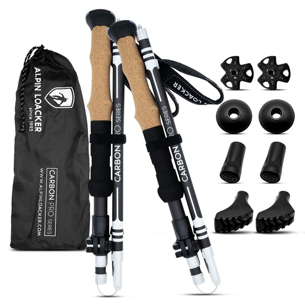 ALPIN LOACKER Collapsible Trekking Poles for Hiking I Carbon Hiking