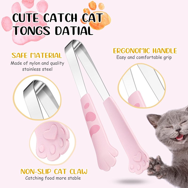 2 Pieces Cat Paw Tongs 7 Inch Cat Kitchen Accessories
