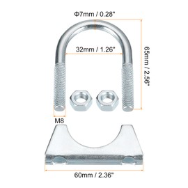 sourcing map Muffler U-Bolt Clamps for 32mm(1-1/4") Diameter Exhaust Tail Pipe, 2pcs Exhaust U Clamp Saddle Type U-Bolt Clamps