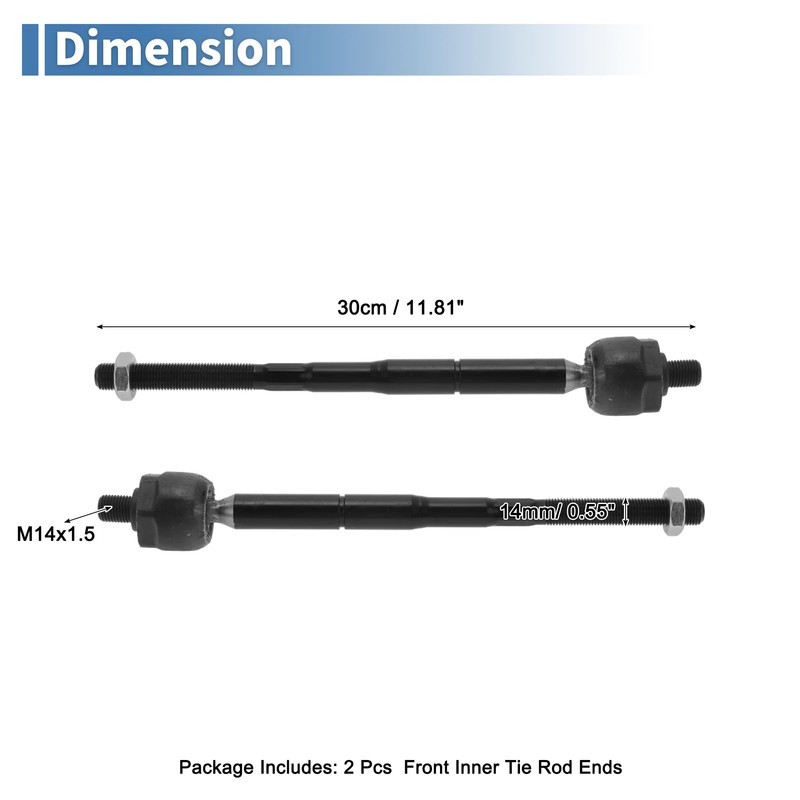 X AUTOHAUX 2 Pcs Front Inner Tie Rod Ends Kit