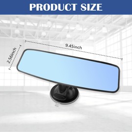 Suction Cup Rear View Mirror for Car,HD Wide Angle Car Mirror with Anti Glare & 360° Adjustable Design,Multifunctional Car Truck SUV Boat Rear View Mirror Extender for Safe Driving (Blue)