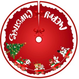 Christmas Tree Blanket, Elegant Round Christmas Tree Skirt, Diameter 120 cm, Christmas Tree Skirt for Home, Indoor and Outdoor Use, Merry Christmas Decorations