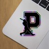 Holographic Decal Stickers of P Letter Baseball Premium Waterproof Vinyl