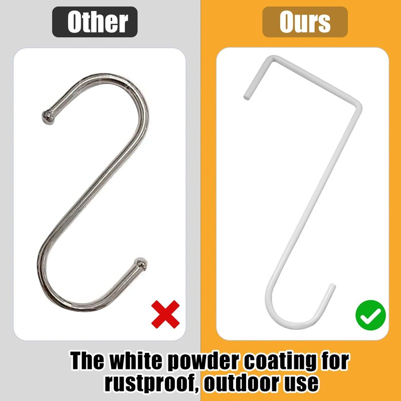 Uenhoy 8 Pack Vinyl Fence Hooks 3 x 8 Inches,