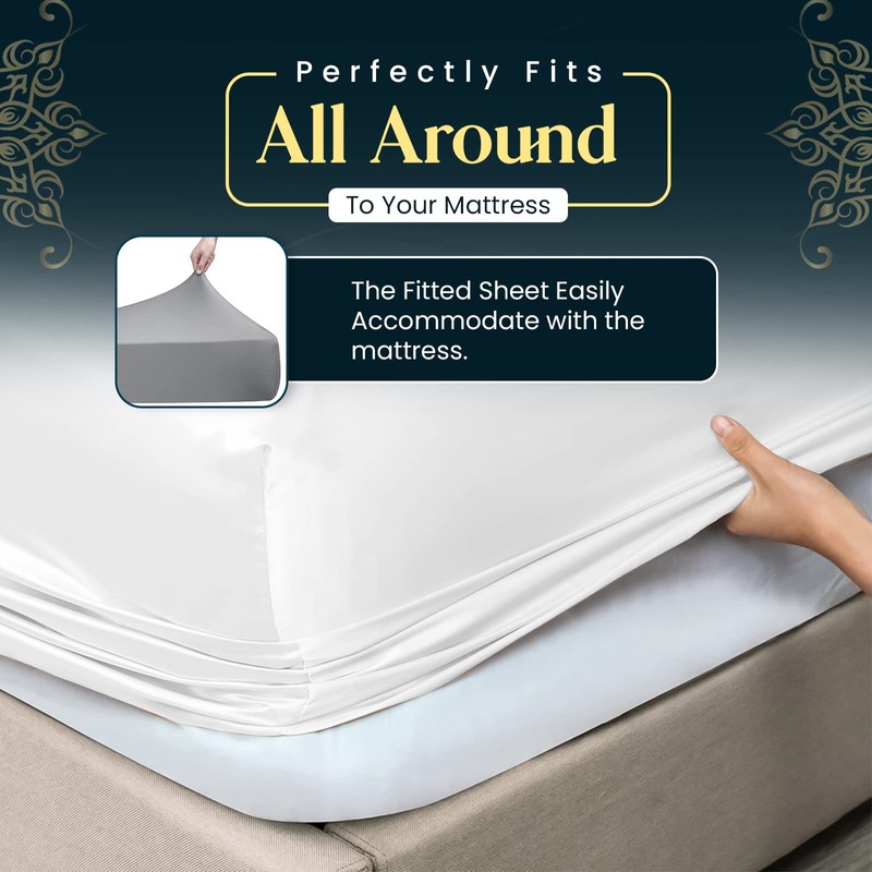 Sunshine Comforts Microfiber Fitted Sheets Breathable, Anti Wrinkle 26cm Deep