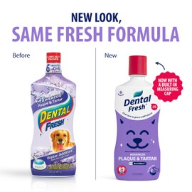 Dental Fresh – Advanced Plaque & Tartar Support Water Additive for Dogs & Cats – Helps Freshen Breath and Clean Teeth Without Brushing – 17 fl oz