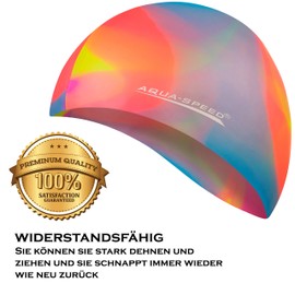 Aqua Speed Swimming Cap for Men, Bathing Cap Multi-Coloured with Storage Bag