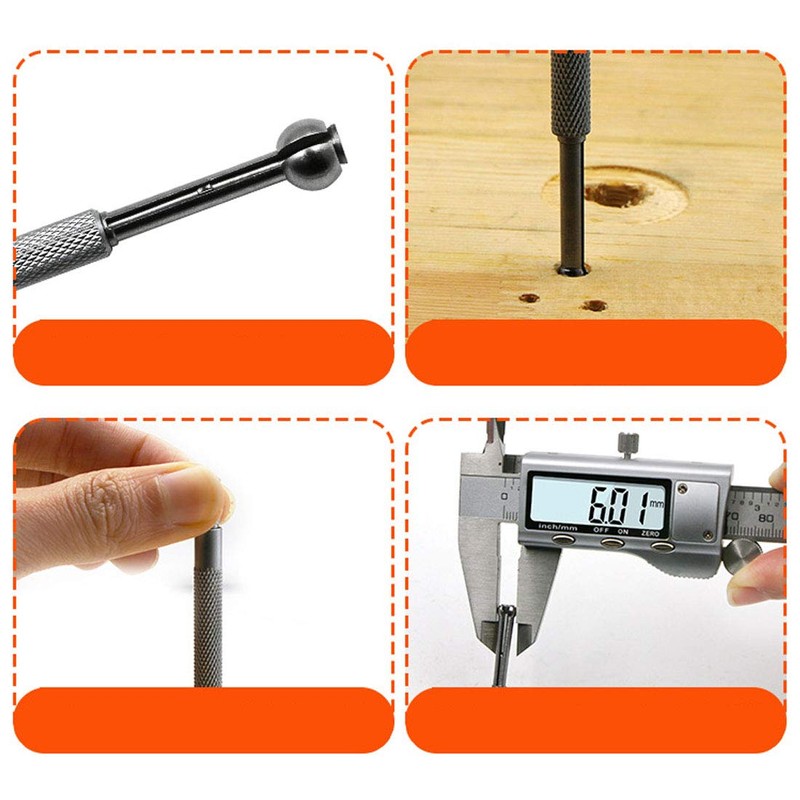 4 Pcs Full Round Bore Gauge, 3-13mm Small Hole Gauge