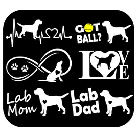 Lab Labrador Retriever Heartbeat Lifeline Infinity Decal Sticker Set for Car Window 6-Count BGE1082