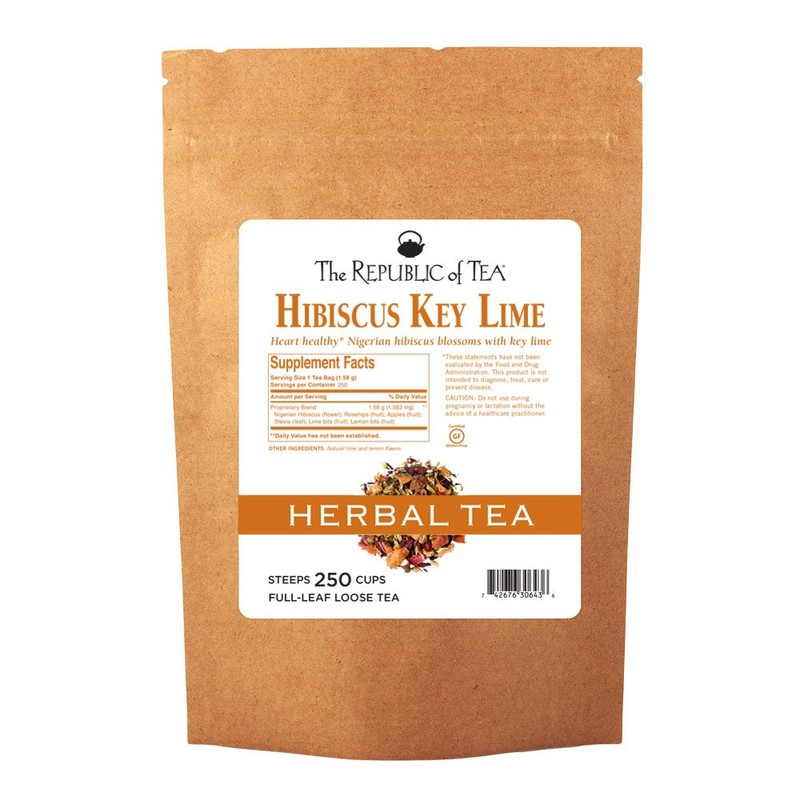 The Republic Of Tea Hibiscus Key Lime Full-Leaf Herbal Tea,