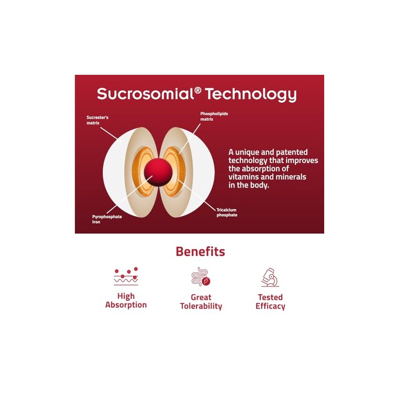 SiderAL® Forte, Iron Supplement with Vitamin C, Sucrosomial Iron® 30