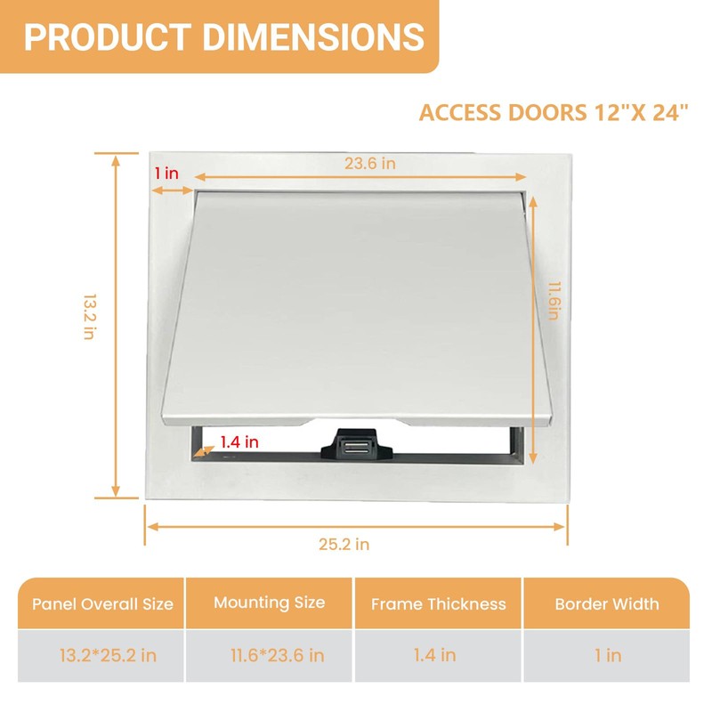 Access Panel for Drywall, 12 x 24 inch Wall Hole