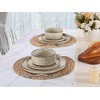LIANYU Plates and Bowls Dinnerware Sets, 12 Piece Stoneware Dishware