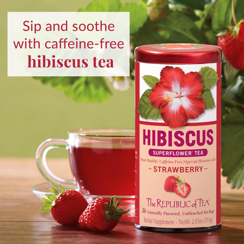 The Republic of Tea – Hibiscus Strawberry Tea, 36 Tea