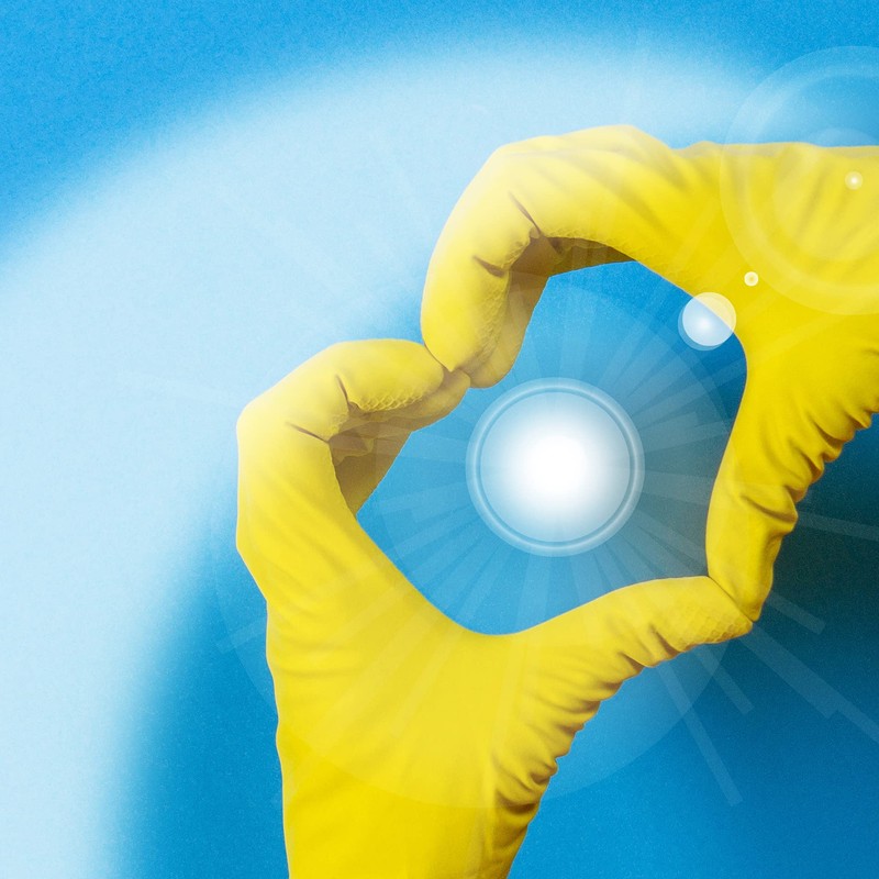 Duzzit Gloves, Latex, Yellow, L (Pack Of 2)