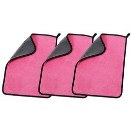MOCNT Microfibre Car Cleaning Cloths, 500 GSM Microfibre Car Cleaning Cloths, Polishing Cloth, Drying Cloth, Cleaning Cloths, Absorbent Car Cleaning, Shower Towels, Lint-Free Towel, 40 x 40 cm, Pink