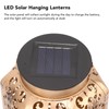 LED Solar Lantern Waterproof Hanging Metal Lamps Small Hexagonal Lantern