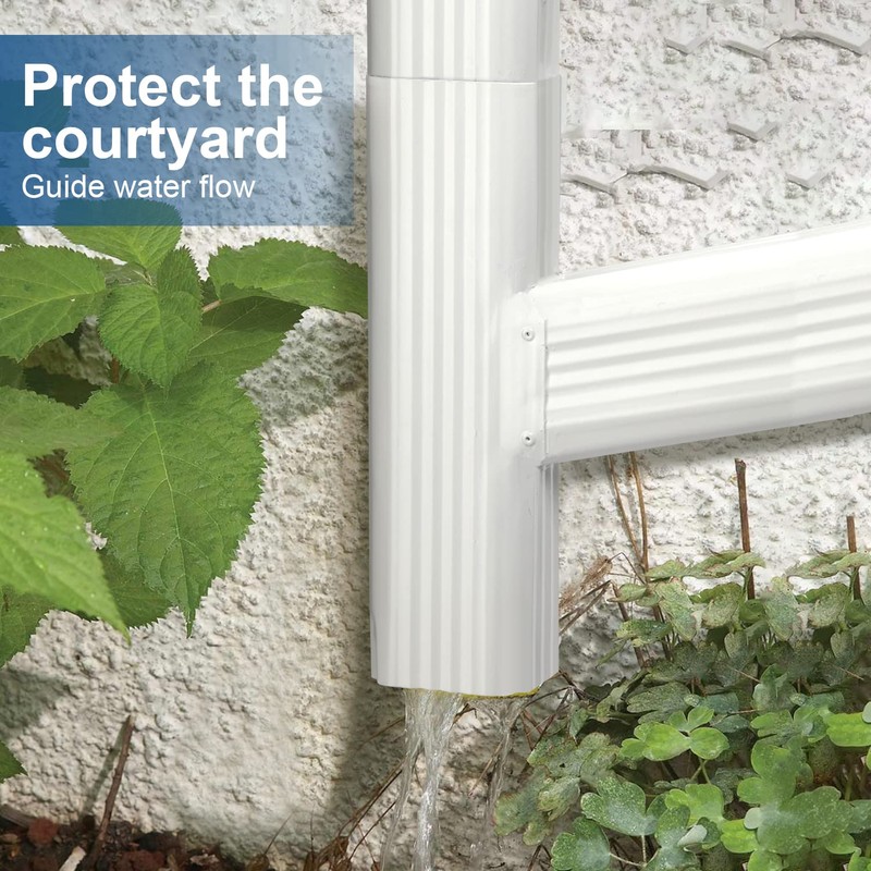 SUKABU Downspout Y Connector 2x3 Left High Gloss White