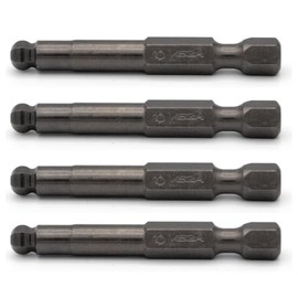 VEGA Ball End Hex 4mm Bit Set - Professional Grade S2 Steel Metric Allen Wrench 2" Drill Bit. 1/4" Quick Release Hex Shank for Impact Drivers. (4PC)