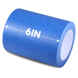 Pueatte Wide Blue Painters Tape, 6 Inch x 55 Yards, Wide Masking Tape for 3D Printing, Laser Cutting, Painting, Crafting, Labeling, Packing, Office, School, Home Use, Removes Cleanly for 21 Days