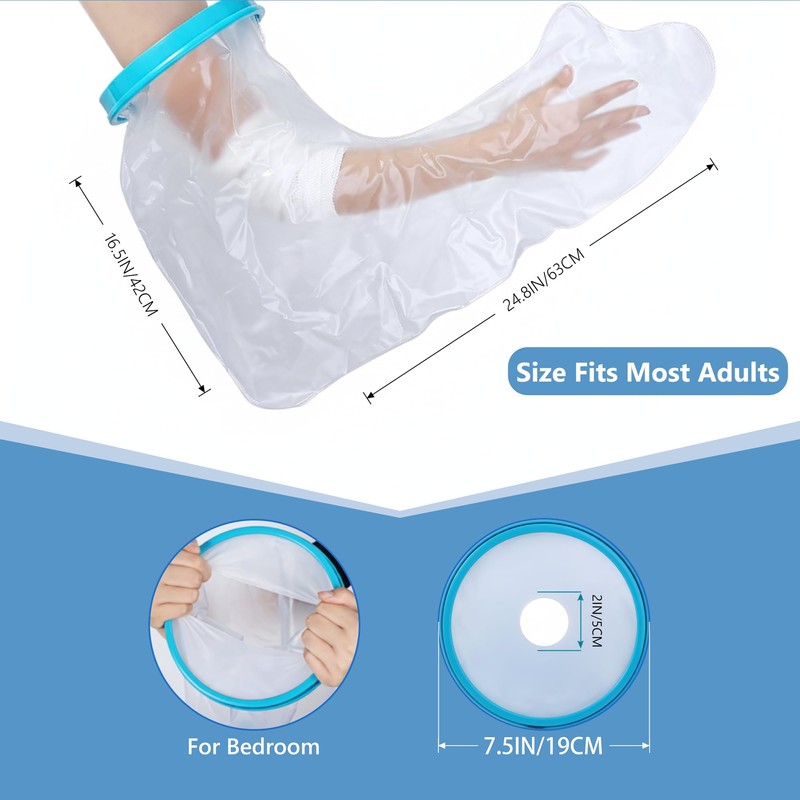 SPRING SEAON Waterproof Arm Cast Cover for Shower Adult, Reusable