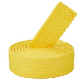 CREATCABIN Yellow Jiu Jitsu Belt Polyester Martial Arts Belt Judo Jiu-Jitsu TKD Aikido Uniform Rank Belt Long Soft Universal Fit Belts Taekwondo for Men Women Sports Training Equipment 7.22ft