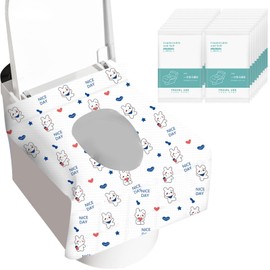 50 Pack Toilet Seat Covers Disposable, Portable Toilet Seat Cover for Travel Waterproof Potty Covers for Toddler(Individually Wrapped）