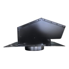 Builder's Best 84035 Galvanized Steel Roof Vent Cap with Damper & Removable Screen, 4" Diameter Collar, Black