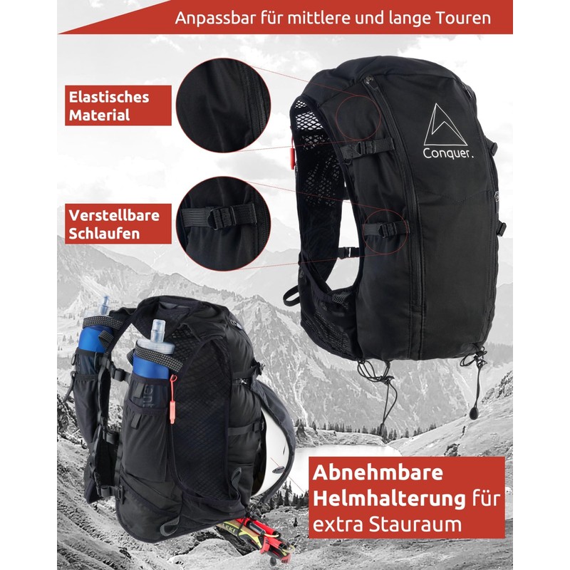 Conquer. 15L Running Vest Women/Men Ultralight Hydration Backpack, Trail Running