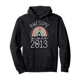 Awesome Since 2013 12th Birthday Rainbow Gifts Born In 2013 Pullover Hoodie