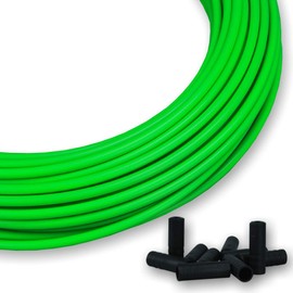 GreVeloro Bicycle Bike Replacement Gear Cable 4 m Cover Bowden Cable Cover Outer Cover Plus 10 End Caps 4 mm Diameter Blue Yellow Green Red (Green, 4)