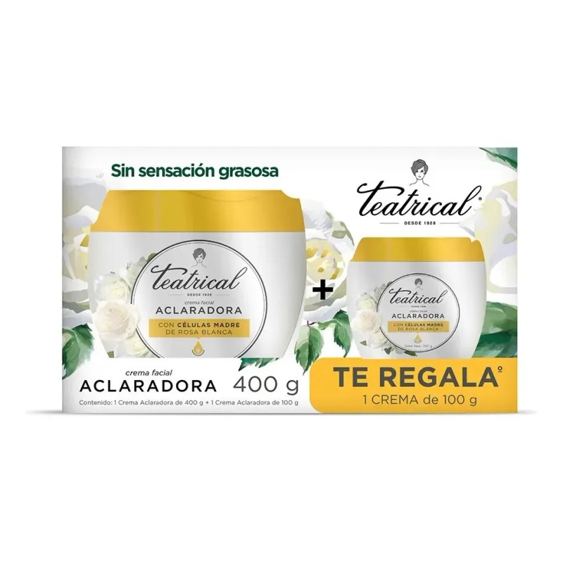 Teatrical Aclaradora Kit Crema Facial 400gr + 100gr