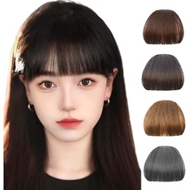 GFun Bangs Wig, Thick, Natural, Full Hand Plant, Partial Wig, Point Wig, Costume, Everyday, Black Brown